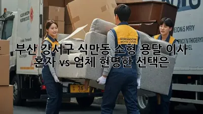 부산 강서구 식만동 소형 용달 이사: 혼자 vs 업체, 현명한 선택은?